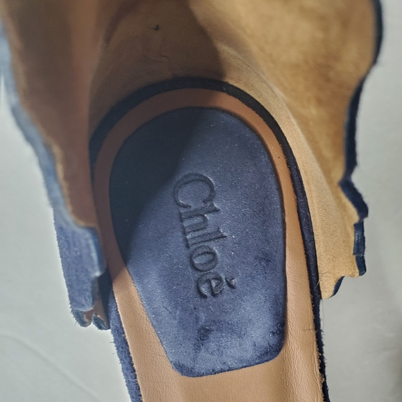 Chloe Blue Espadrilles with Suede Texture - Picture 5 of 8